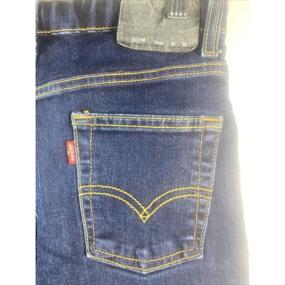 Levi's 511 Slim Fit Black Label Blue Jeans Dark Wash Boy's (25x26) Size 10 REG - Picture 3 of 10